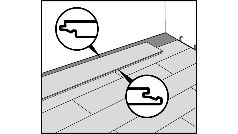 Anzeichnen des Zuschnitts für die letzte Reihe Anzeichnen des Zuschnitts für die letzte Reihe